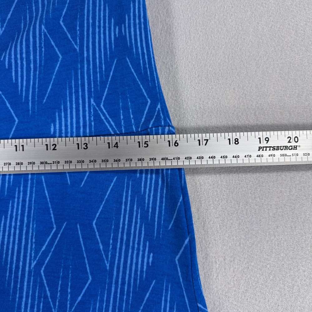 LuLaRoe Maxi Skirt Blue Geometric Diamond Print Fold Over Waist M - Picture 9 of 10